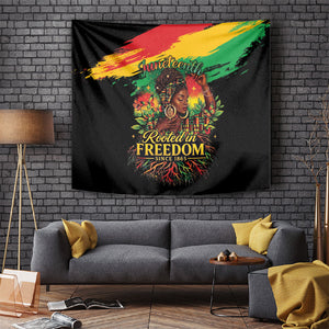Juneteenth Rooted in Freedom Tapestry Black Pride African Queen