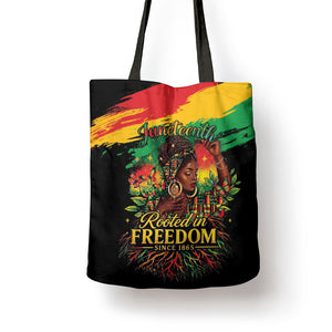 Juneteenth Rooted in Freedom Tote Bag Black Pride African Queen