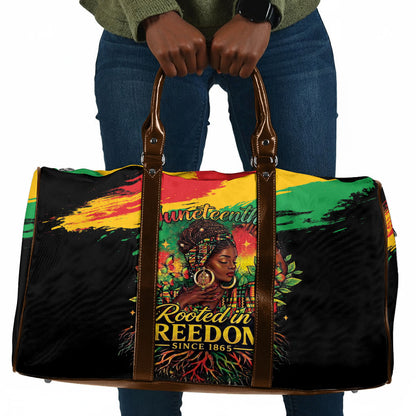 Juneteenth Rooted in Freedom Travel Bag Black Pride African Queen