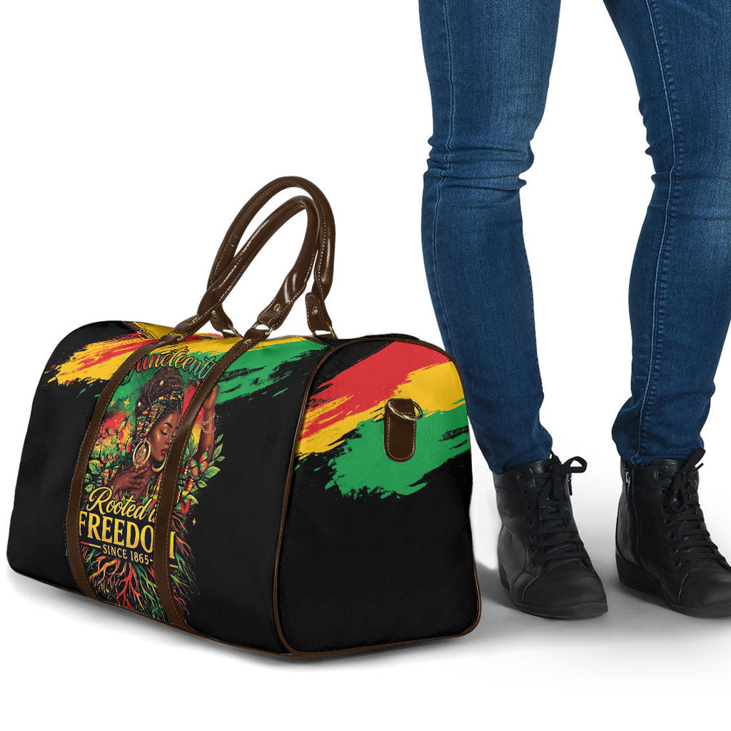 Juneteenth Rooted in Freedom Travel Bag Black Pride African Queen