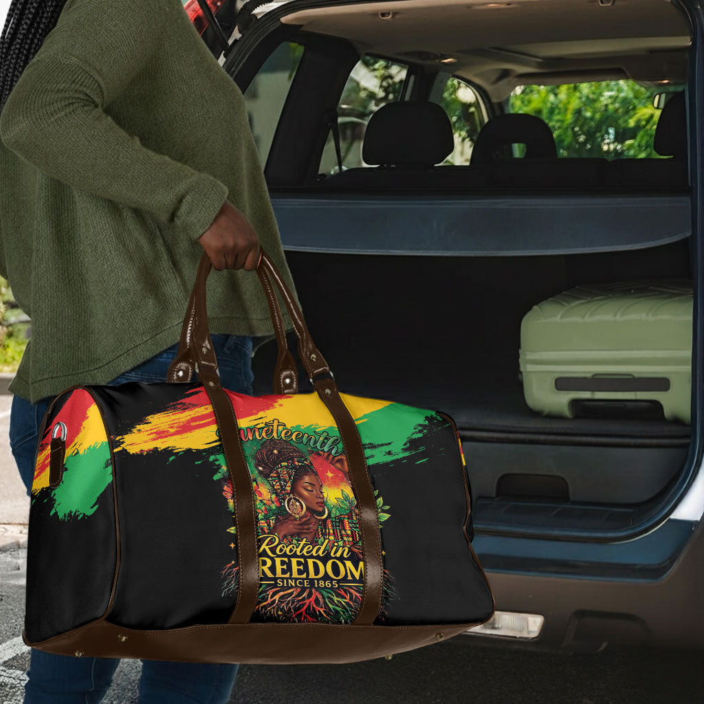 Juneteenth Rooted in Freedom Travel Bag Black Pride African Queen