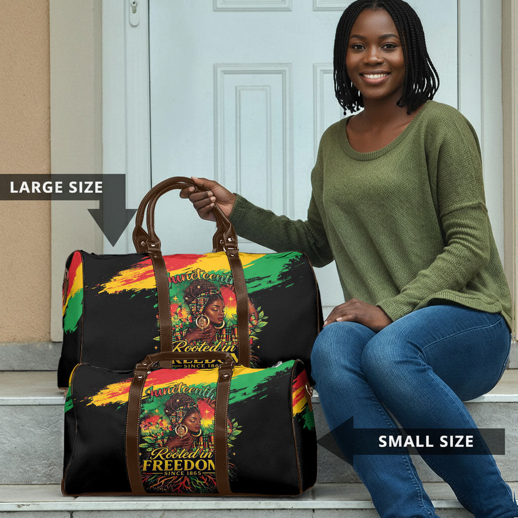 Juneteenth Rooted in Freedom Travel Bag Black Pride African Queen