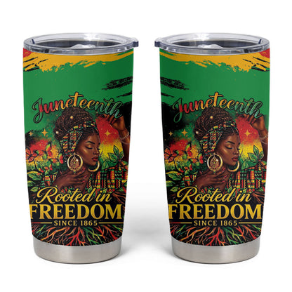 Juneteenth Rooted in Freedom Tumbler Cup Black Pride African Queen