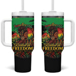 Juneteenth Rooted in Freedom Tumbler With Handle Black Pride African Queen