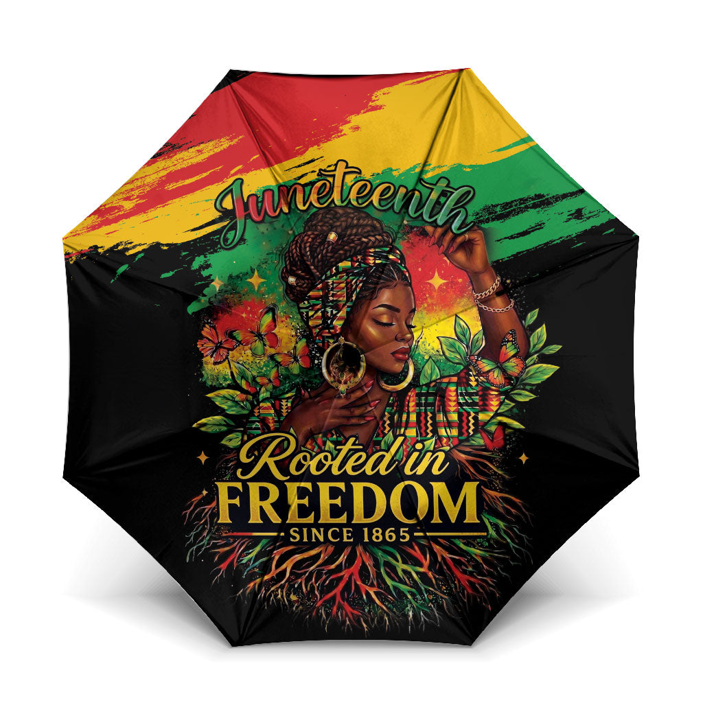 Juneteenth Rooted in Freedom Umbrella Black Pride African Queen