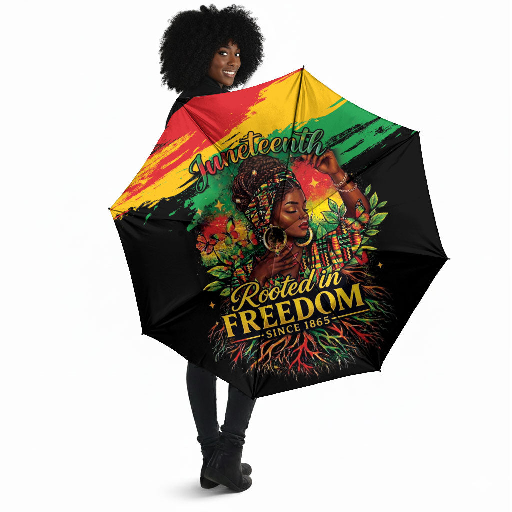 Juneteenth Rooted in Freedom Umbrella Black Pride African Queen