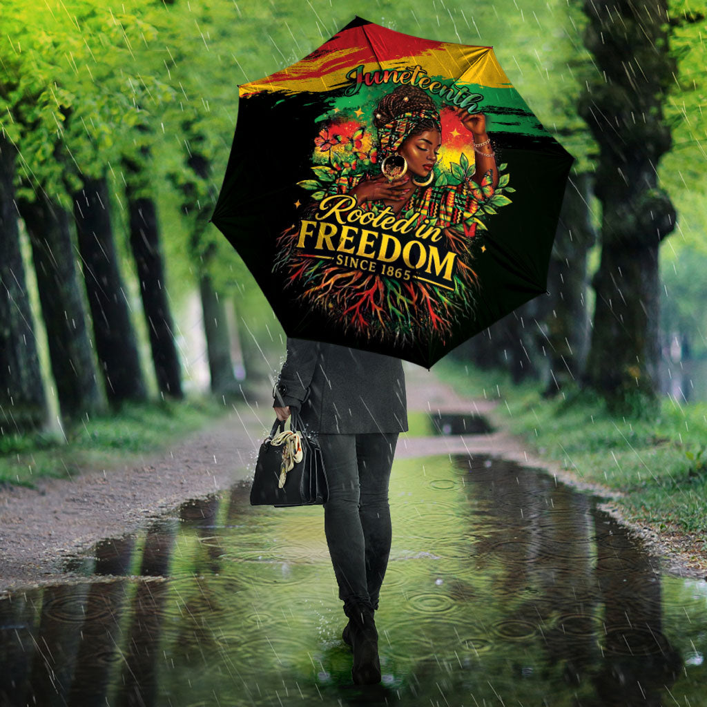 Juneteenth Rooted in Freedom Umbrella Black Pride African Queen