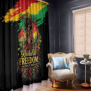 Juneteenth Rooted in Freedom Window Curtain Black Pride African Queen