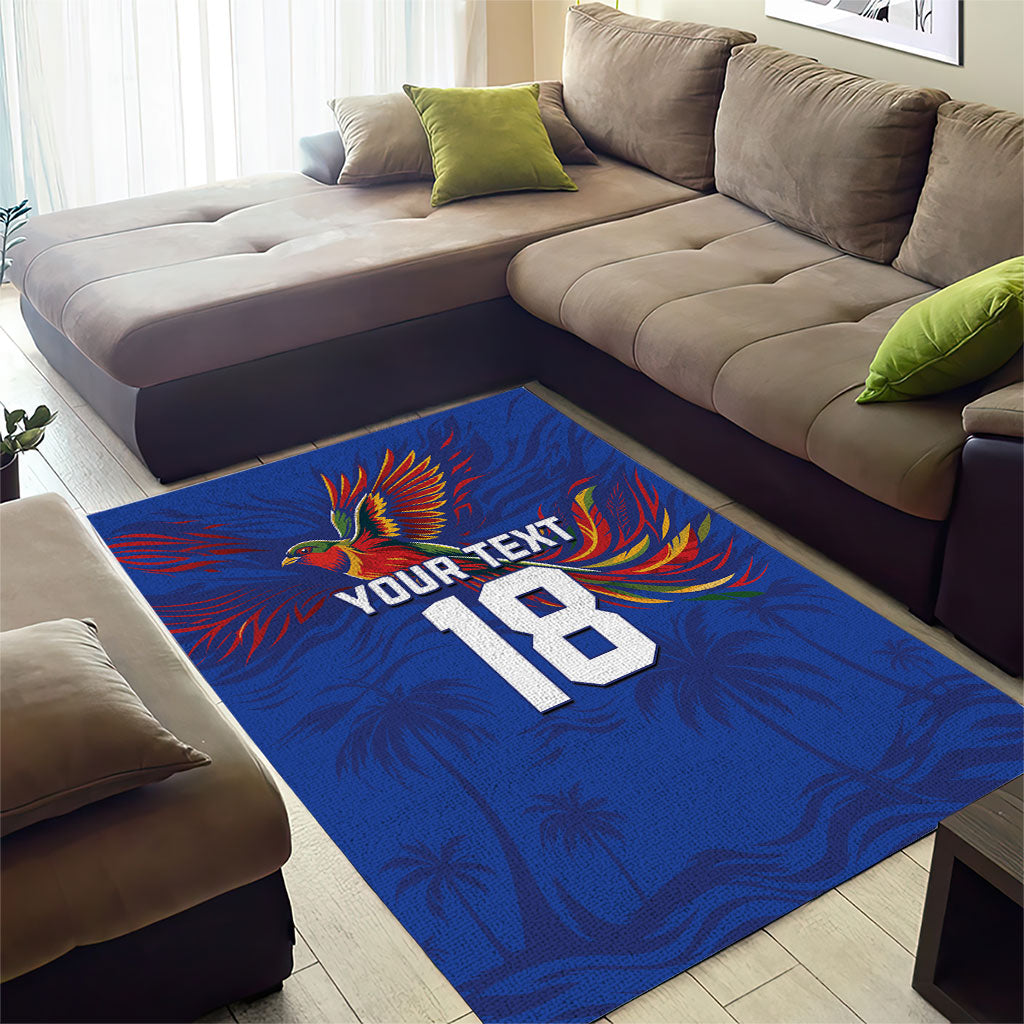 Haiti Heritage Football 2026 Custom Area Rug Hispaniolan Trogon Bird