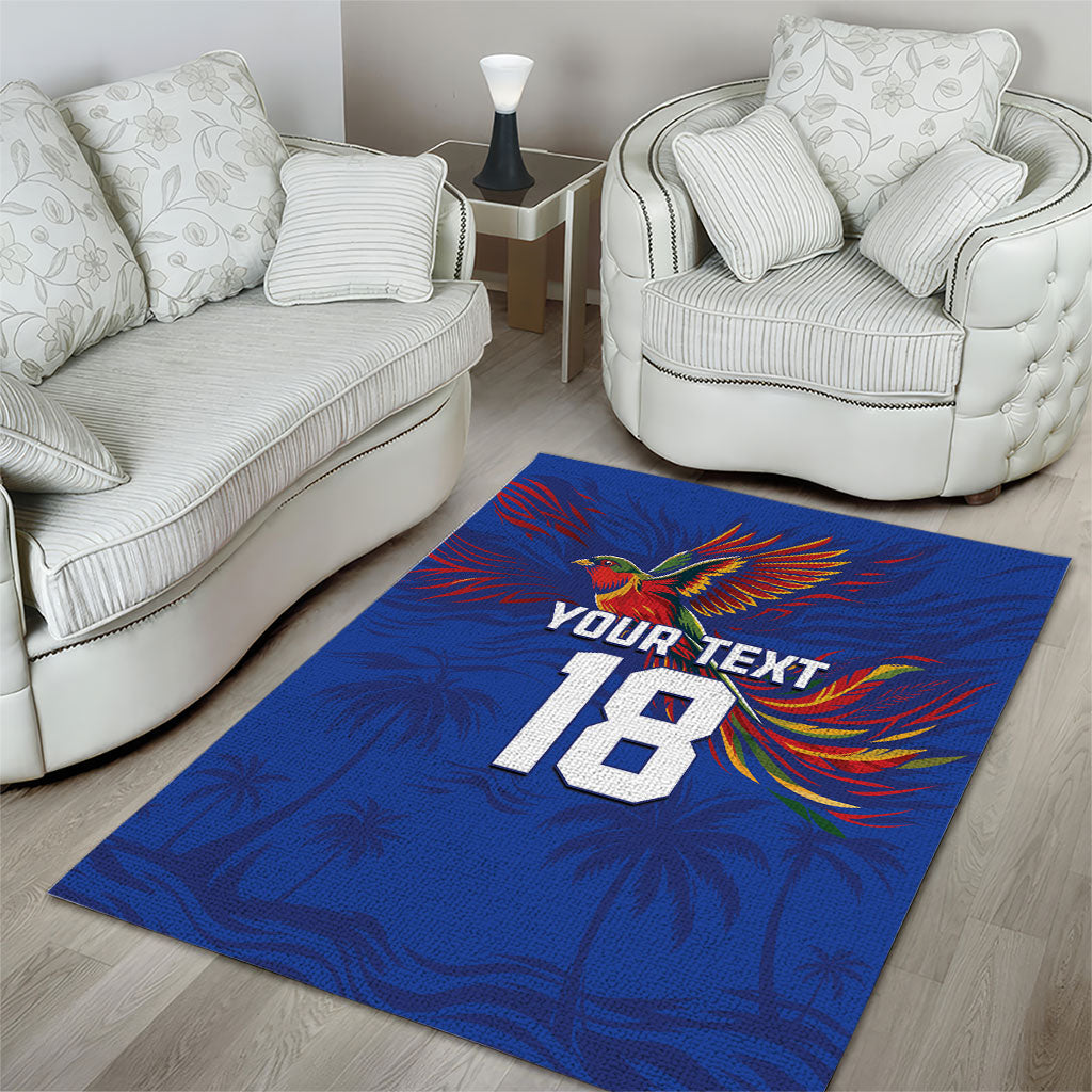 Haiti Heritage Football 2026 Custom Area Rug Hispaniolan Trogon Bird