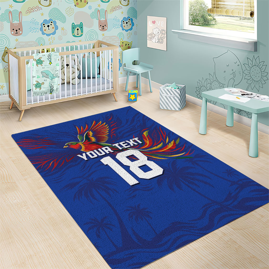Haiti Heritage Football 2026 Custom Area Rug Hispaniolan Trogon Bird