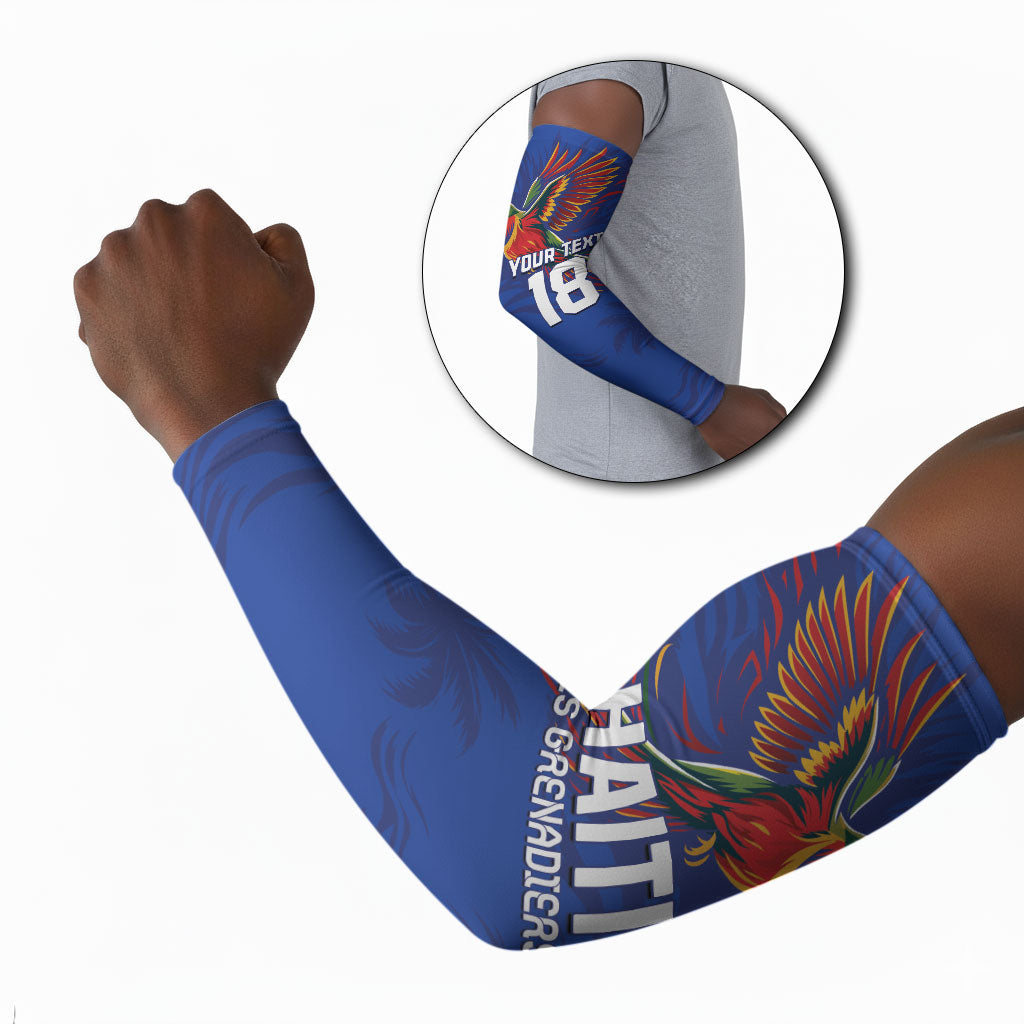 Haiti Heritage Football 2026 Custom Arm Sleeves Hispaniolan Trogon Bird