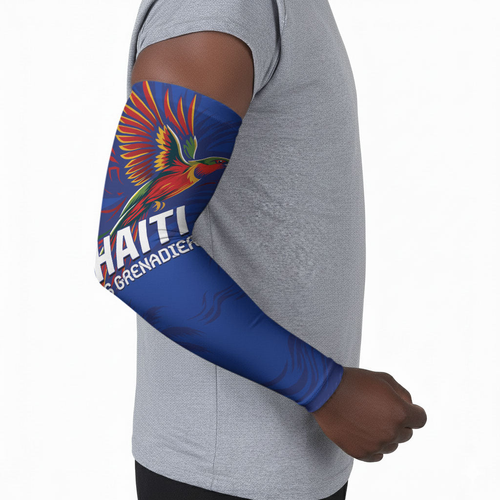 Haiti Heritage Football 2026 Custom Arm Sleeves Hispaniolan Trogon Bird