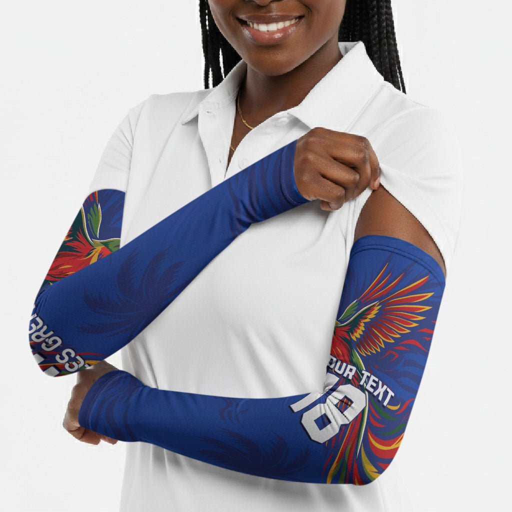 Haiti Heritage Football 2026 Custom Arm Sleeves Hispaniolan Trogon Bird