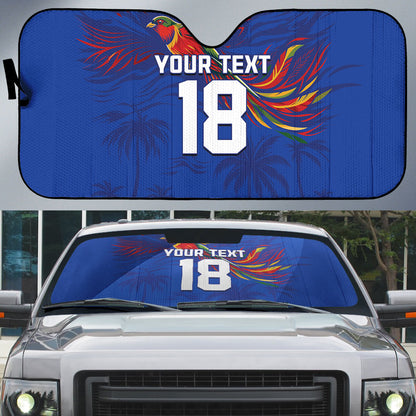 Haiti Heritage Football 2026 Custom Auto Sun Shade Hispaniolan Trogon Bird