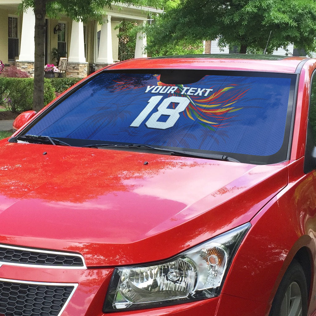 Haiti Heritage Football 2026 Custom Auto Sun Shade Hispaniolan Trogon Bird