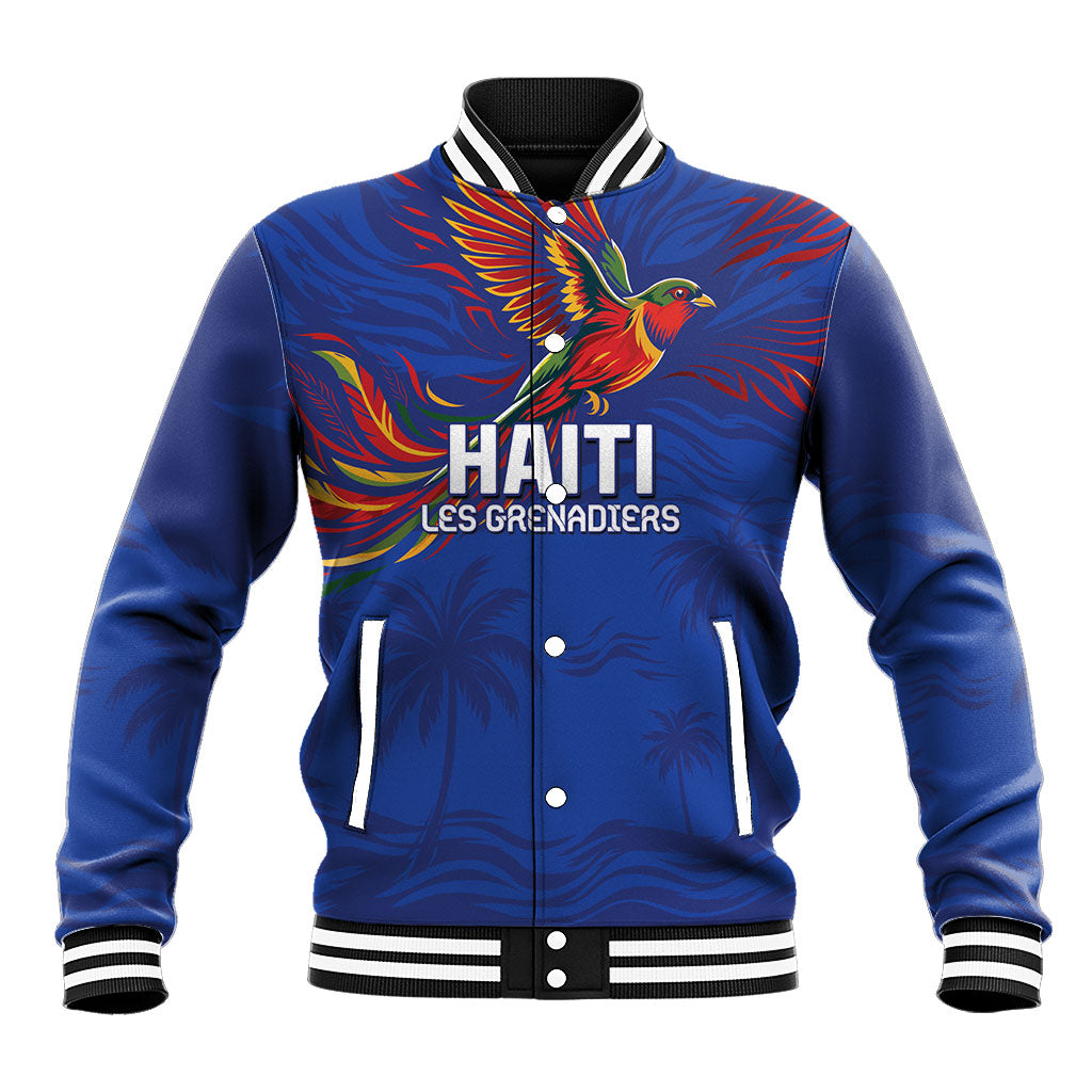 Haiti Heritage Football 2026 Custom Baseball Jacket Hispaniolan Trogon Bird