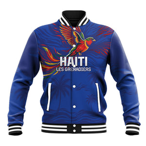 Haiti Heritage Football 2026 Custom Baseball Jacket Hispaniolan Trogon Bird