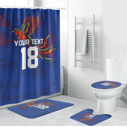 Haiti Heritage Football 2026 Custom Bathroom Set Hispaniolan Trogon Bird