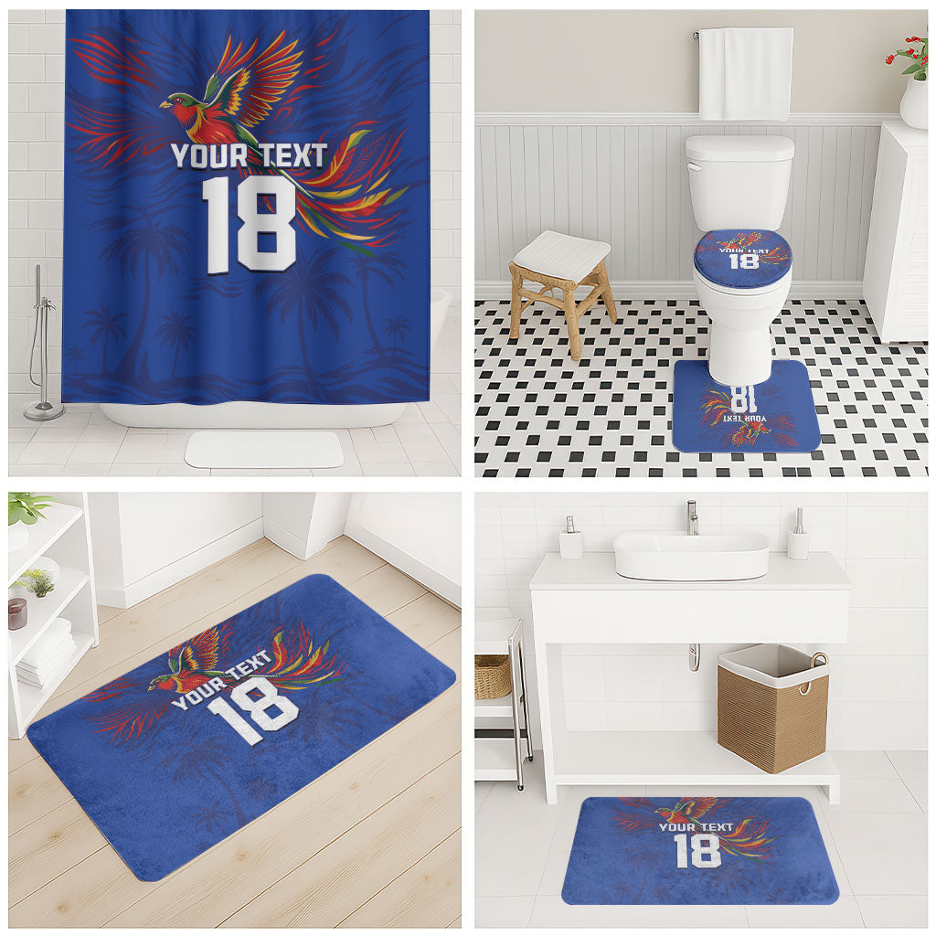 Haiti Heritage Football 2026 Custom Bathroom Set Hispaniolan Trogon Bird