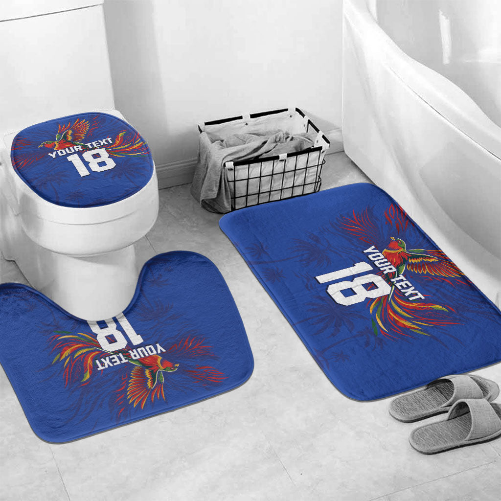 Haiti Heritage Football 2026 Custom Bathroom Set Hispaniolan Trogon Bird