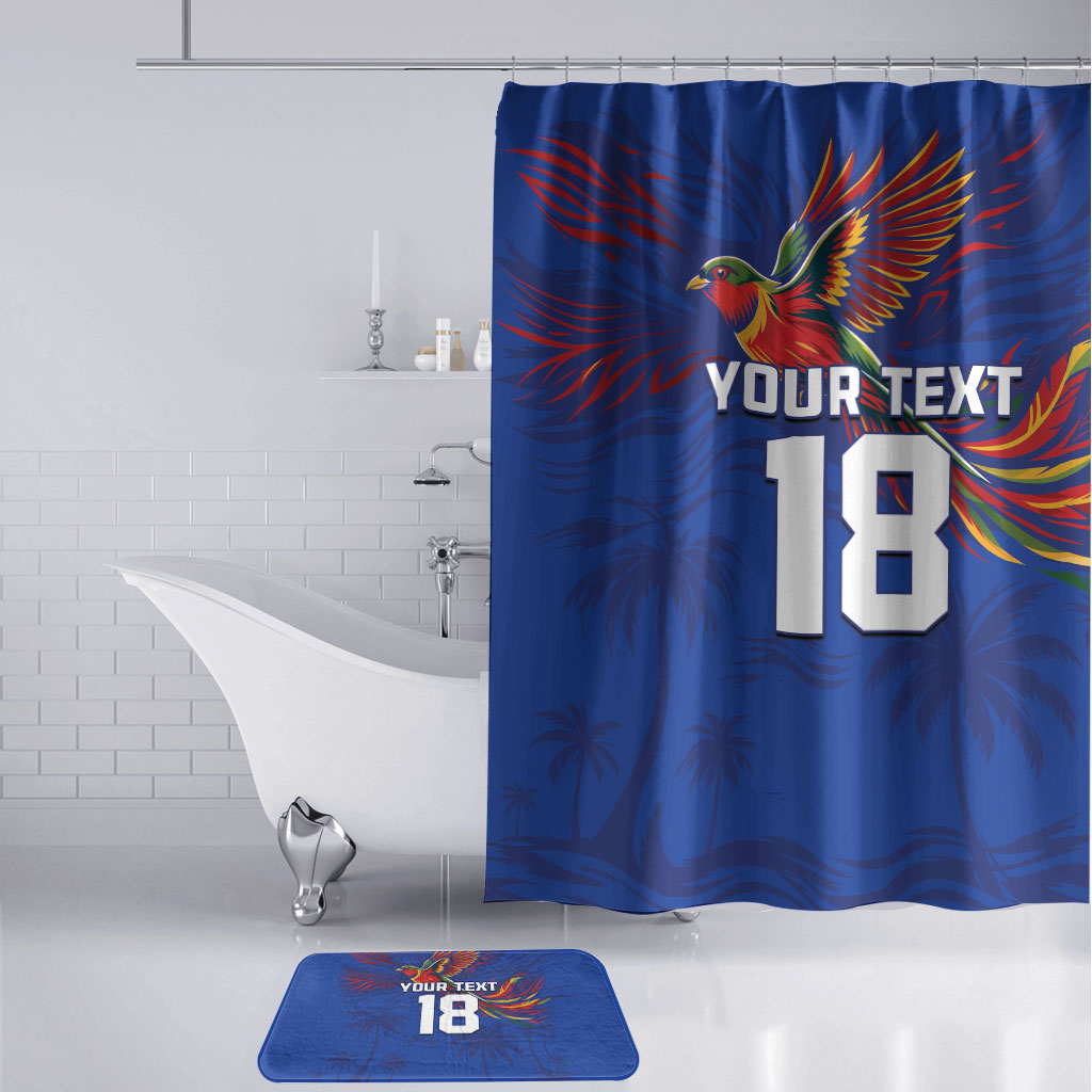 Haiti Heritage Football 2026 Custom Bathroom Set Hispaniolan Trogon Bird
