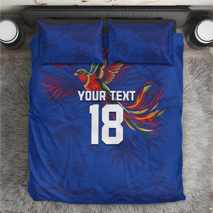 Haiti Heritage Football 2026 Custom Bedding Set Hispaniolan Trogon Bird