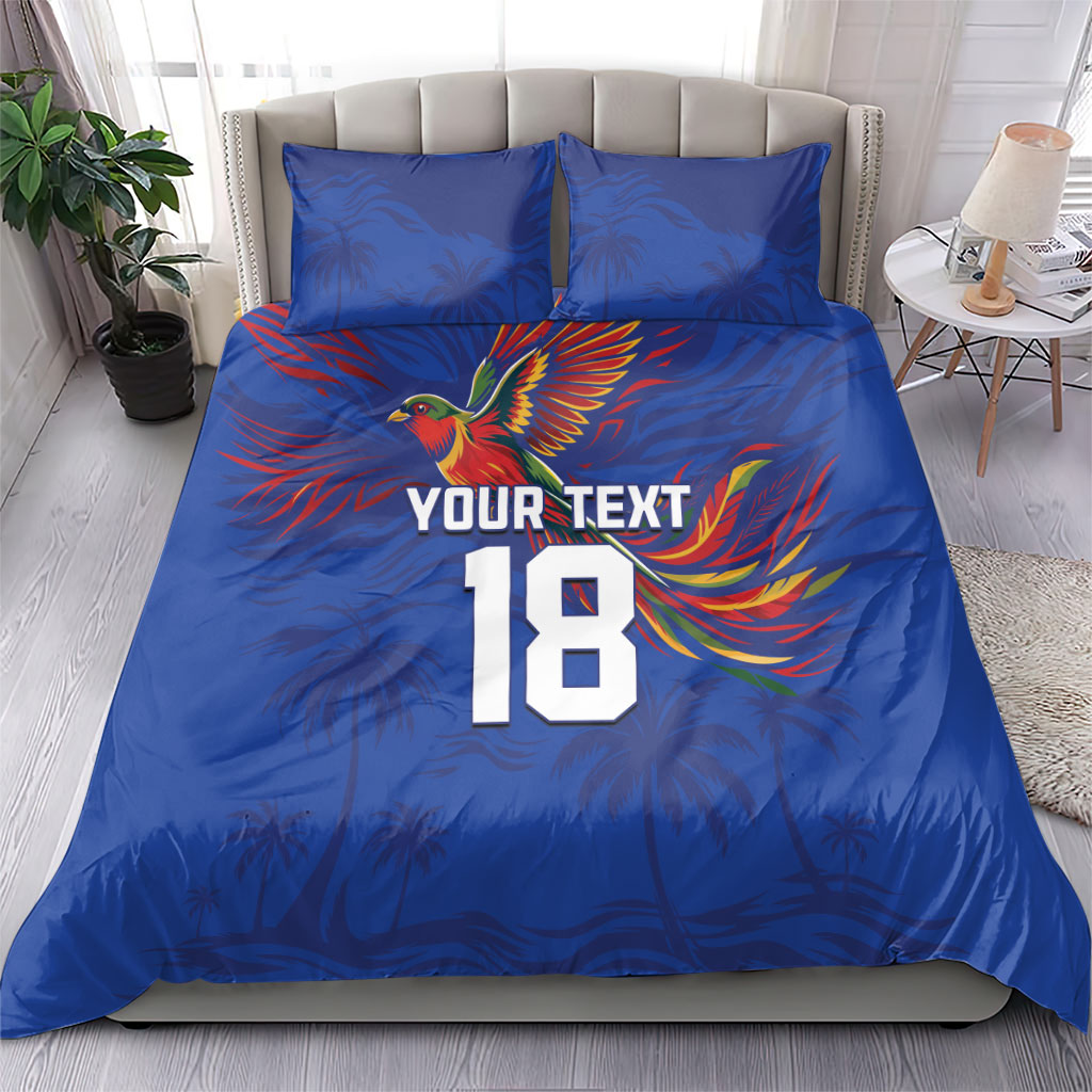 Haiti Heritage Football 2026 Custom Bedding Set Hispaniolan Trogon Bird