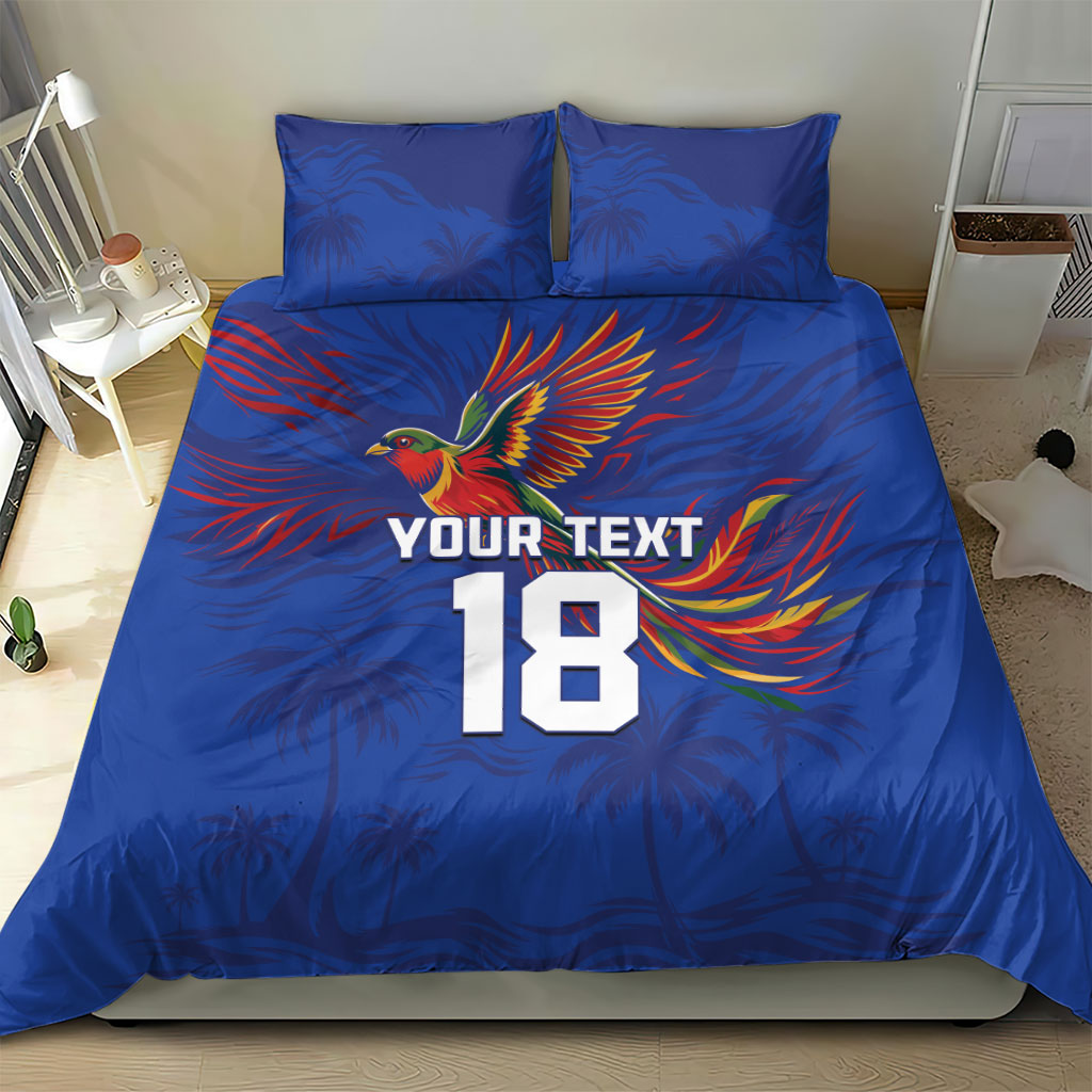 Haiti Heritage Football 2026 Custom Bedding Set Hispaniolan Trogon Bird
