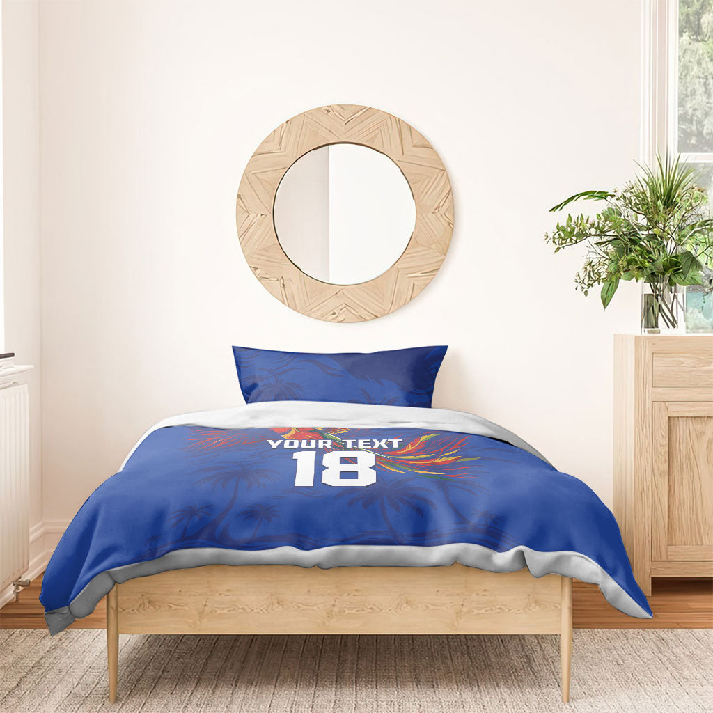Haiti Heritage Football 2026 Custom Bedding Set Hispaniolan Trogon Bird