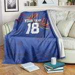 Haiti Heritage Football 2026 Custom Blanket Hispaniolan Trogon Bird