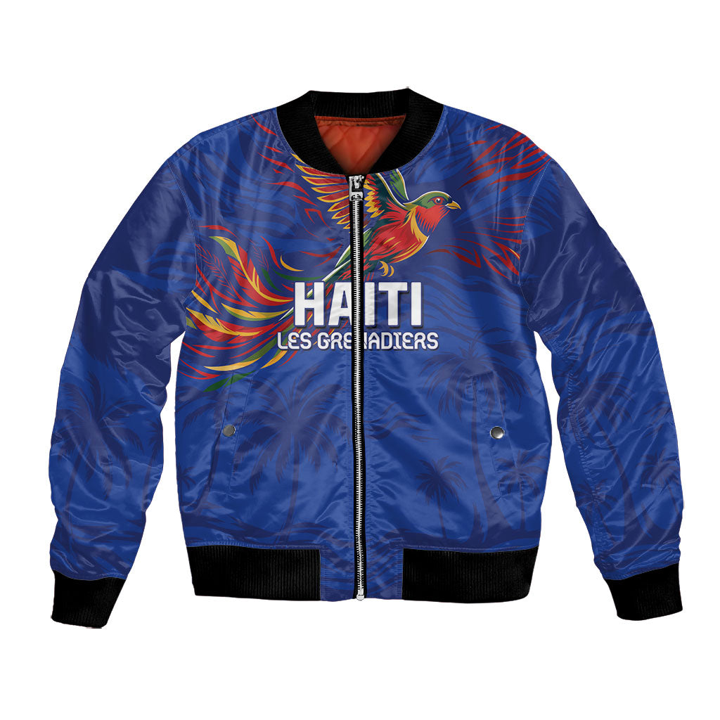 Haiti Heritage Football 2026 Custom Bomber Jacket Hispaniolan Trogon Bird
