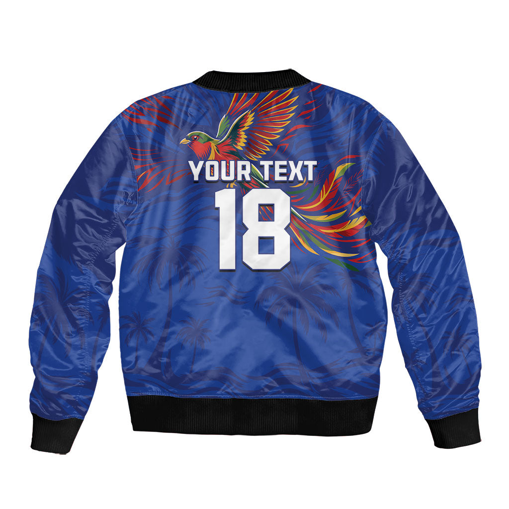Haiti Heritage Football 2026 Custom Bomber Jacket Hispaniolan Trogon Bird