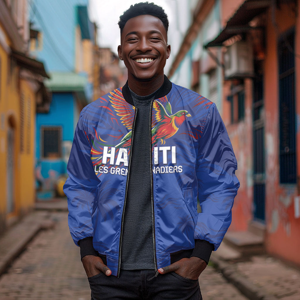 Haiti Heritage Football 2026 Custom Bomber Jacket Hispaniolan Trogon Bird