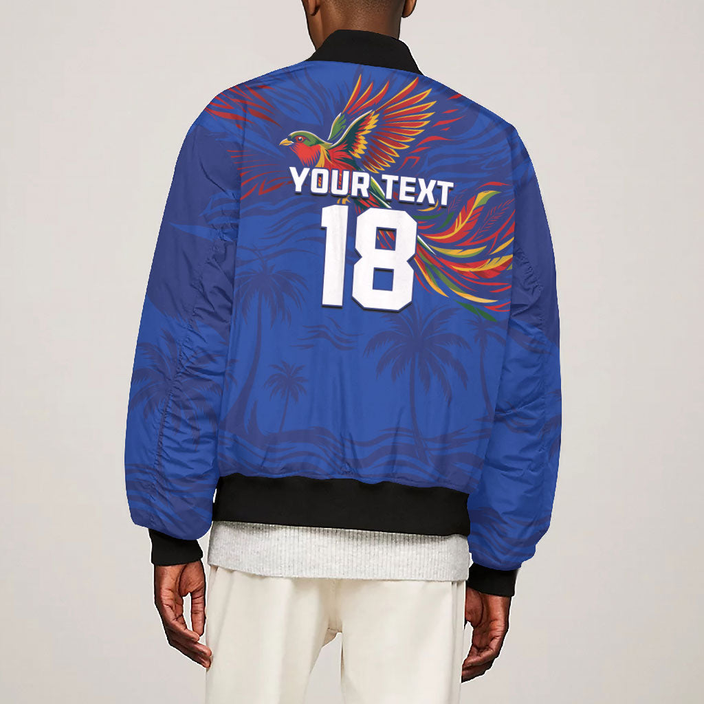 Haiti Heritage Football 2026 Custom Bomber Jacket Hispaniolan Trogon Bird