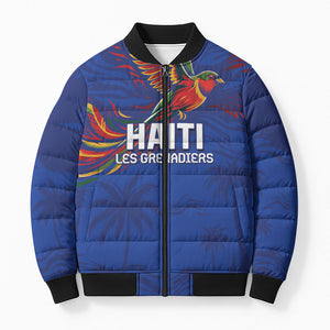 Haiti Heritage Football 2026 Custom Bomber Puffer Jacket Hispaniolan Trogon Bird