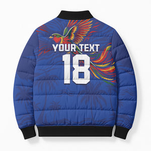 Haiti Heritage Football 2026 Custom Bomber Puffer Jacket Hispaniolan Trogon Bird