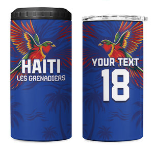 Haiti Heritage Football 2026 Custom 4 in 1 Can Cooler Tumbler Hispaniolan Trogon Bird