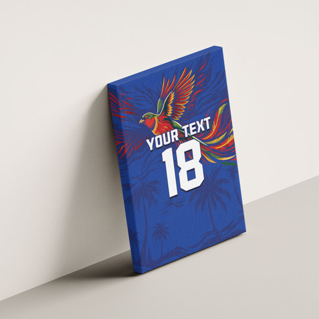 Haiti Heritage Football 2026 Custom Canvas Wall Art Hispaniolan Trogon Bird