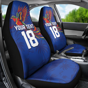 Haiti Heritage Football 2026 Custom Car Seat Cover Hispaniolan Trogon Bird