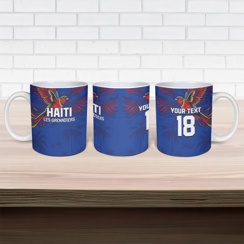 Haiti Heritage Football 2026 Custom Ceramic Mug Hispaniolan Trogon Bird