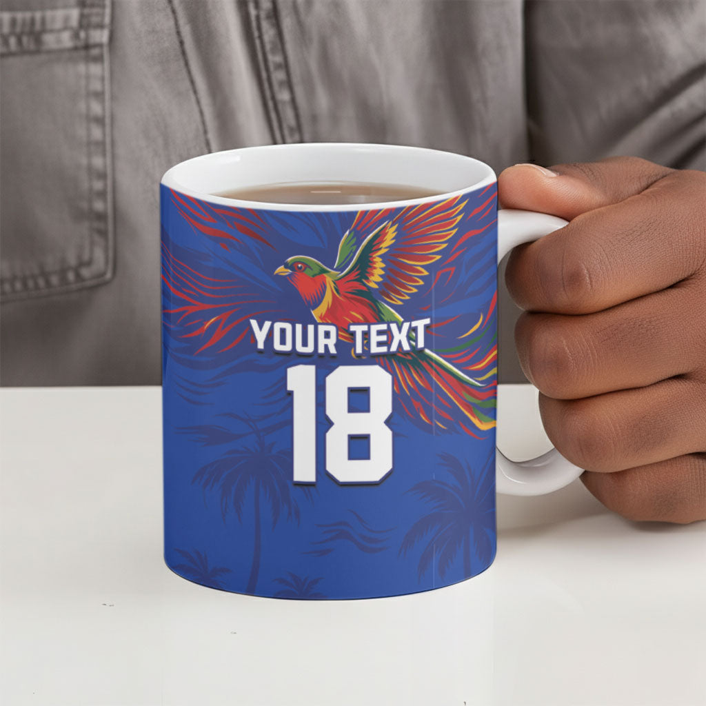 Haiti Heritage Football 2026 Custom Ceramic Mug Hispaniolan Trogon Bird