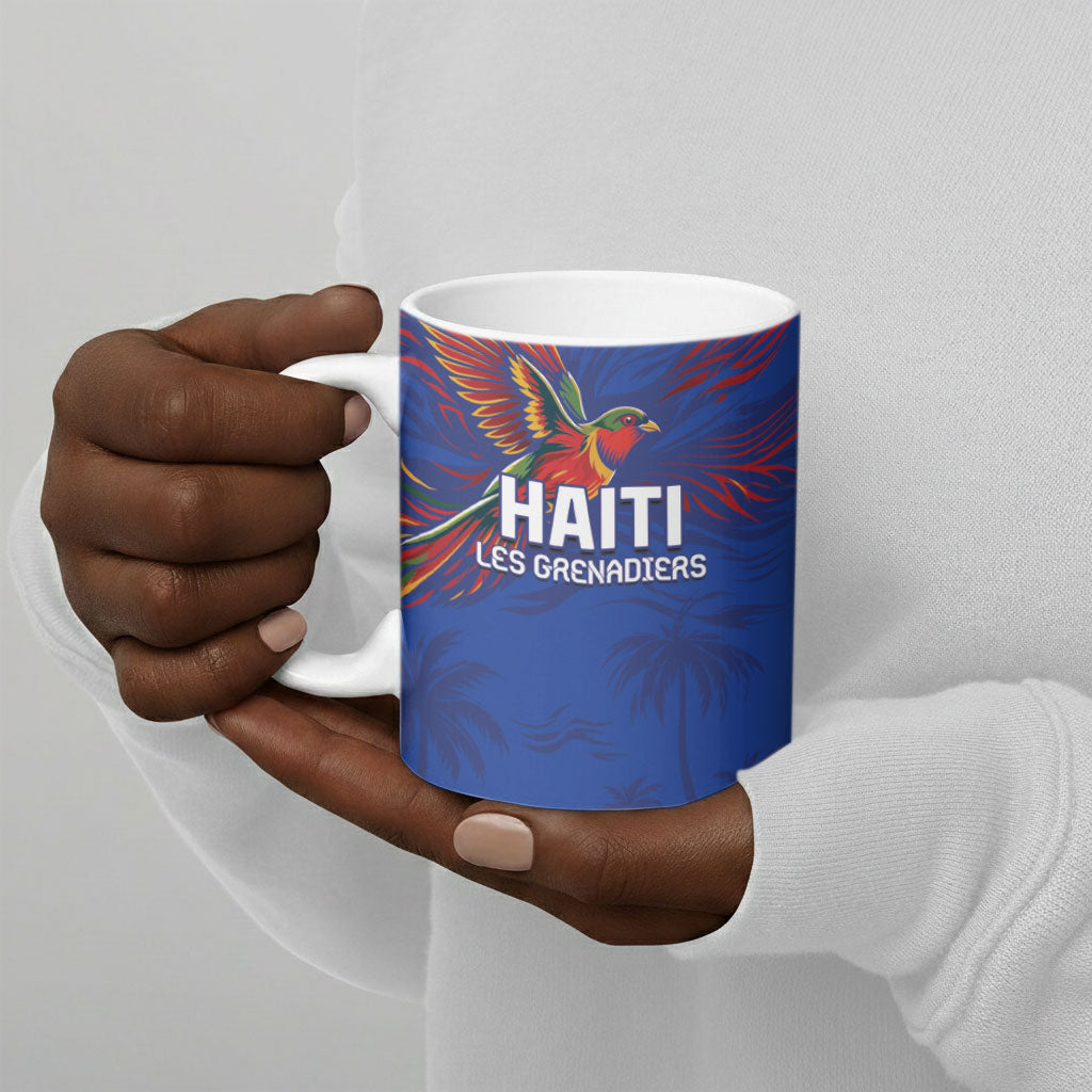Haiti Heritage Football 2026 Custom Ceramic Mug Hispaniolan Trogon Bird
