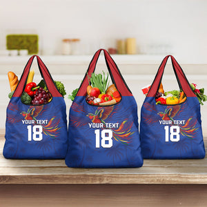 Haiti Heritage Football 2026 Custom Grocery Bag Hispaniolan Trogon Bird