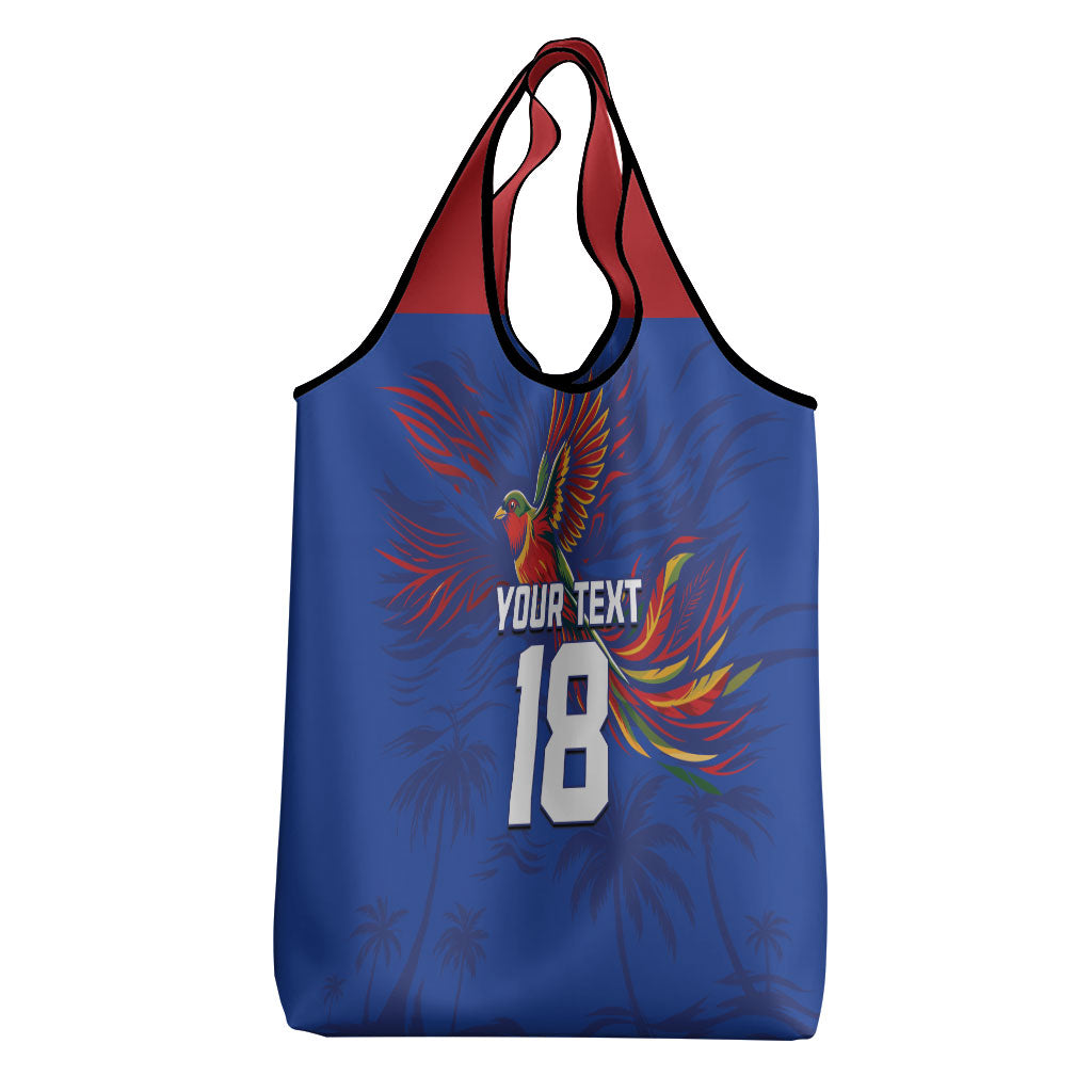 Haiti Heritage Football 2026 Custom Grocery Bag Hispaniolan Trogon Bird