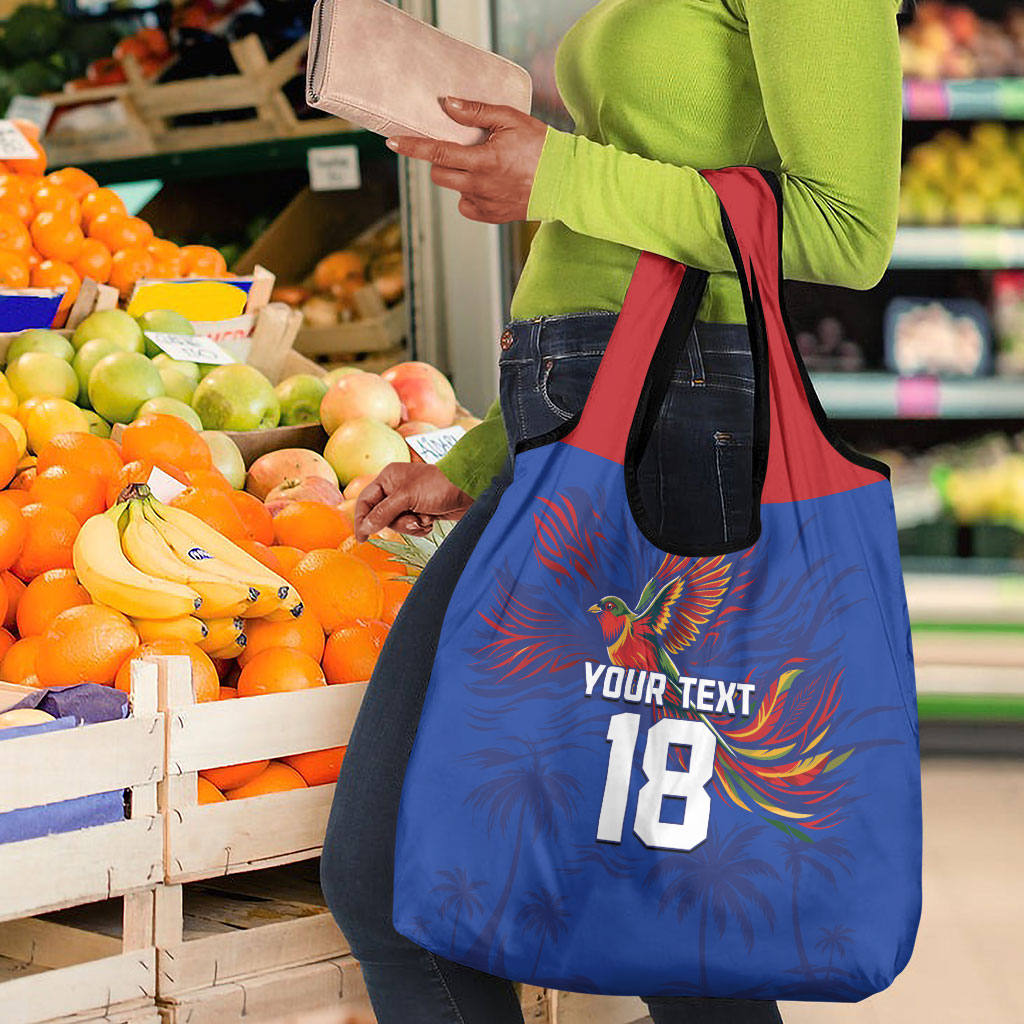 Haiti Heritage Football 2026 Custom Grocery Bag Hispaniolan Trogon Bird