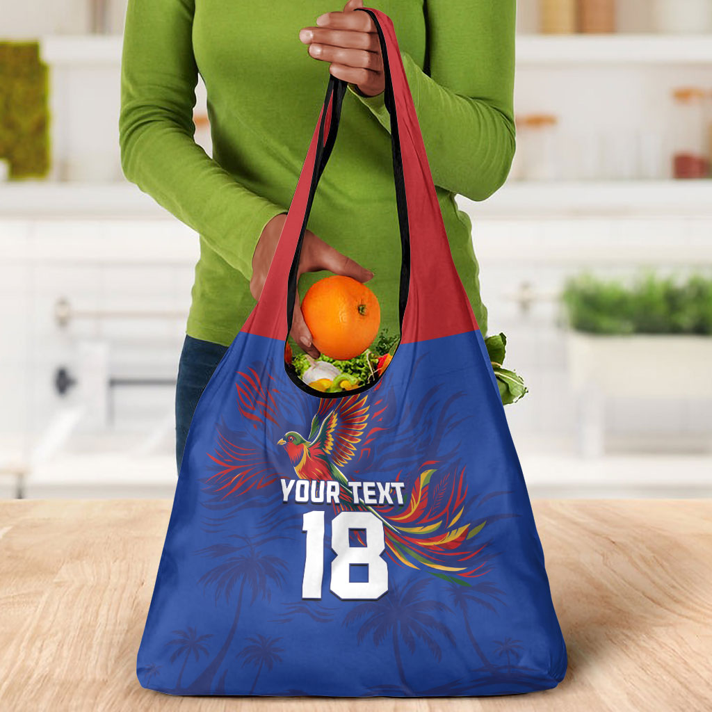 Haiti Heritage Football 2026 Custom Grocery Bag Hispaniolan Trogon Bird