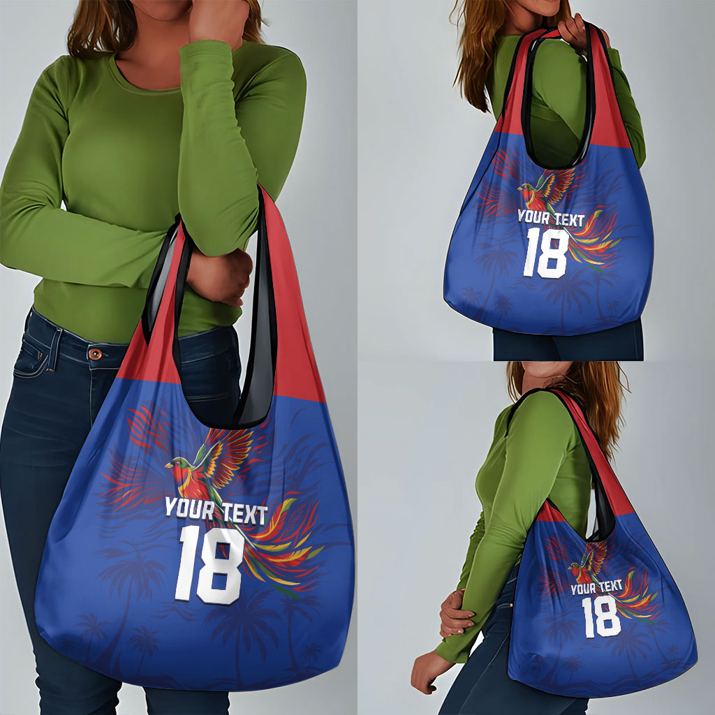 Haiti Heritage Football 2026 Custom Grocery Bag Hispaniolan Trogon Bird