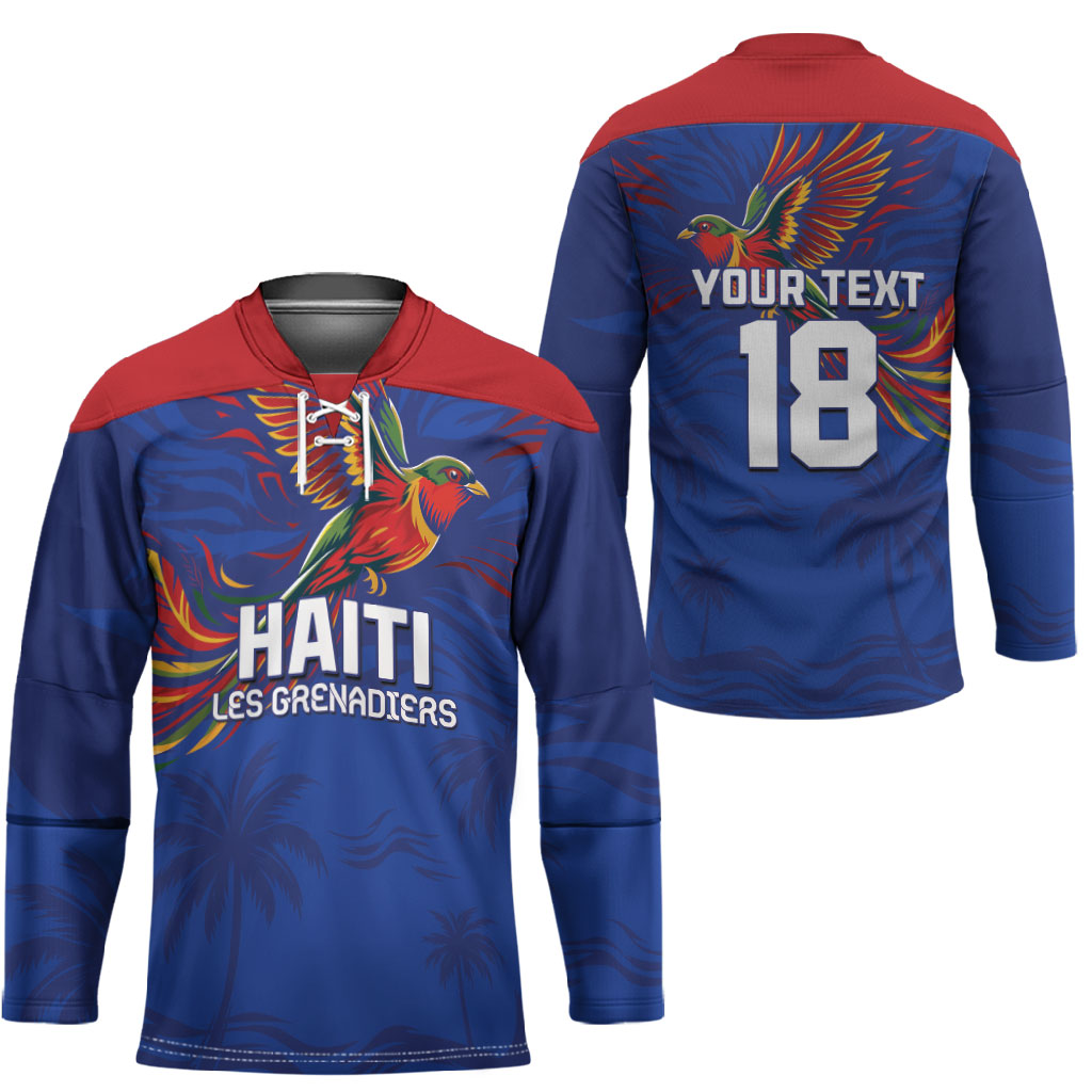 Haiti Heritage Football 2026 Custom Hockey Jersey Hispaniolan Trogon Bird