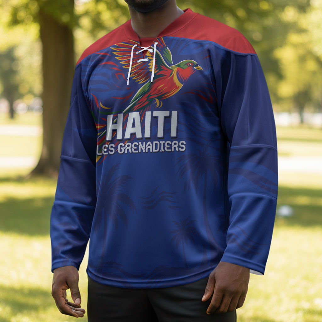 Haiti Heritage Football 2026 Custom Hockey Jersey Hispaniolan Trogon Bird
